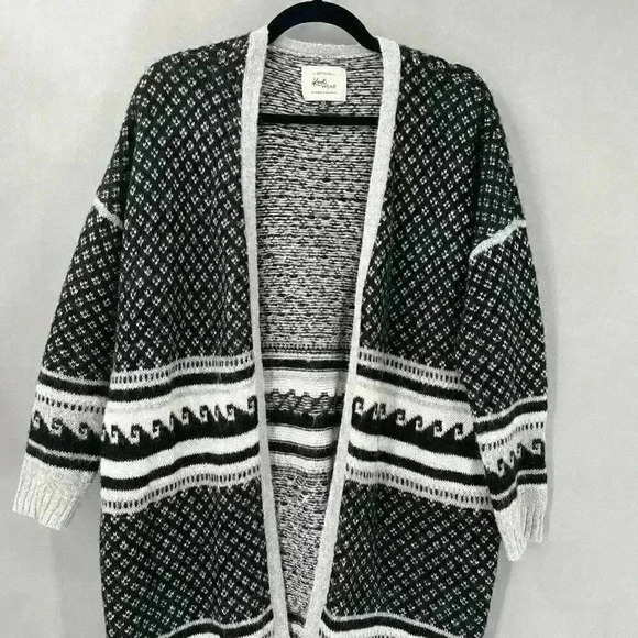 Cotton On Cardigan Womens XS Mohair Blend Fair Isle Long Cozy Eclectic Grandpa - Picture 2 of 11